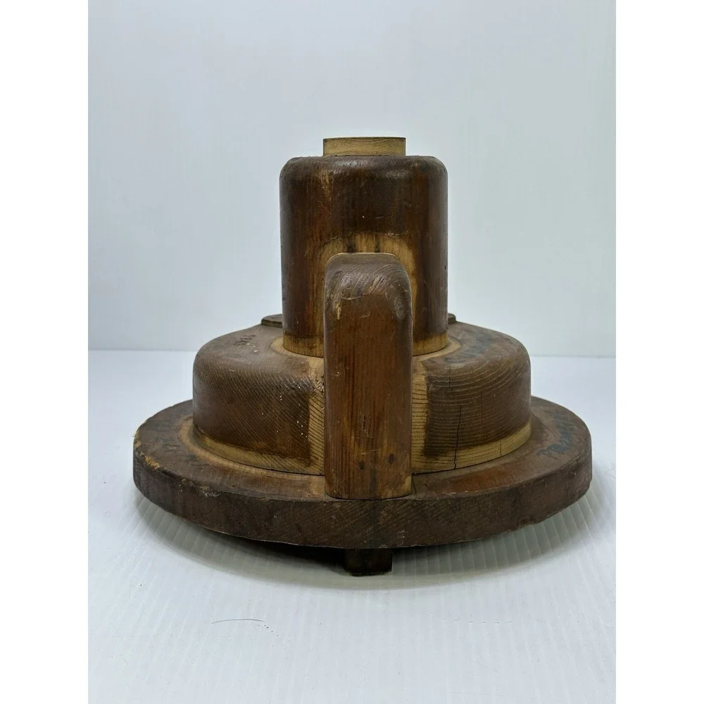 Vintage Wood Foundry Mold Pattern Casting Priming Pump Head Cubahama 1-23-53